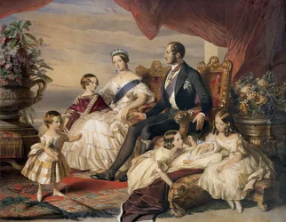 La reine Victoria (1819-1901) et le prince Albert (1819-61) avec cinq de leurs enfants, 1846